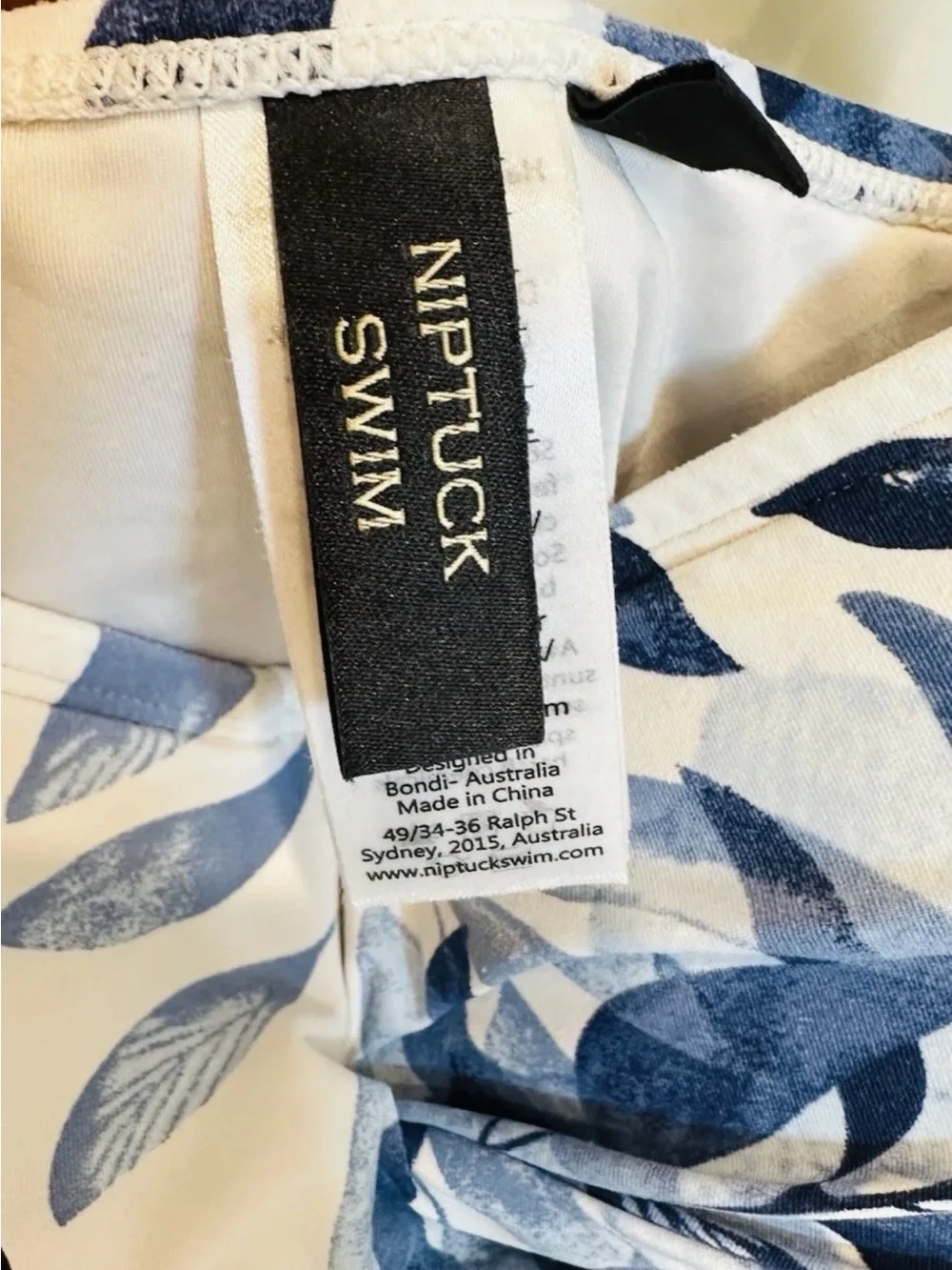 Trina Turk Blue Leaf-Print Camisole Tank Top